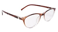 Soigné Female Cat Eye Spectacle Frames.Brown&Transparent-Large