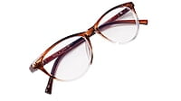 Soigné Female Cat Eye Spectacle Frames.Brown&Transparent-Large
