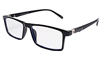 Soigné Unisex Rectangular Spectacle Frame.Glossy Black-Large