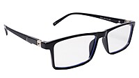 Soigné Unisex Rectangular Spectacle Frame.Glossy Black-Large