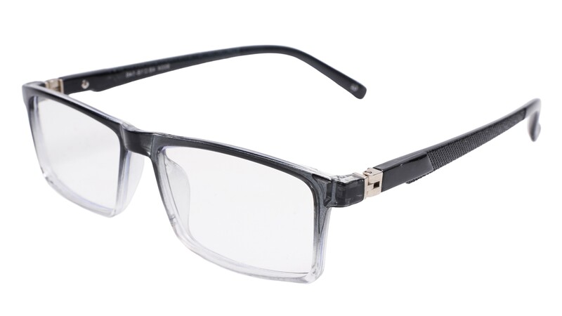 Soigné Unisex Rectangular Spectacle Frame.Black&Transparent-Large