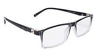 Soigné Unisex Rectangular Spectacle Frame.Black&Transparent-Large
