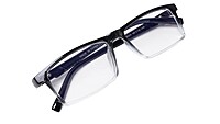 Soigné Unisex Rectangular Spectacle Frame.Black&Transparent-Large
