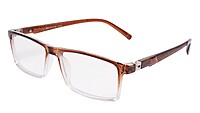 Soigné Unisex Rectangular Spectacle Frame.Brown&Transparent-Large