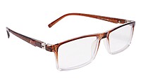 Soigné Unisex Rectangular Spectacle Frame.Brown&Transparent-Large