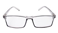 Soigné Unisex Rectangular Spectacle Frame.See Through Gray-Large
