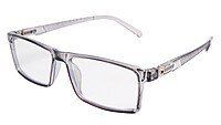 Soigné Unisex Rectangular Spectacle Frame.See Through Gray-Large