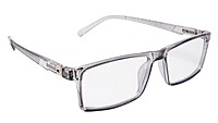 Soigné Unisex Rectangular Spectacle Frame.See Through Gray-Large