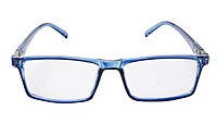 Soigné Unisex Rectangular Spectacle Frame.See Through Dark Blue-Large