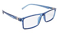 Soigné Unisex Rectangular Spectacle Frame.See Through Dark Blue-Large