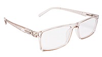 Soigné Unisex Rectangular Spectacle Frame.See Through Brown-Large Soigné Unisex Rectangular Spectacle Frame.See Through Brown-Large