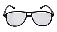 Soigné Unisex Aviator Spectacle Frame.Glossy Black-Large