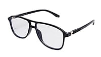 Soigné Unisex Aviator Spectacle Frame.Glossy Black-Large