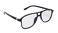 Soigné Unisex Aviator Spectacle Frame.Glossy Black-Large