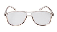 Soigné Unisex Aviator Spectacle Frame.See Through Light Brown-Large