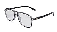 Soigné Unisex Aviator Spectacle Frame.See Through Gray-Large