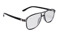 Soigné Unisex Aviator Spectacle Frame.See Through Gray-Large