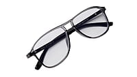 Soigné Unisex Aviator Spectacle Frame.See Through Gray-Large