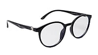 Soigné Unisex Medium Round Spectacle Frame.Glossy Black