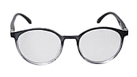 Soigné Unisex Medium Round Spectacle Frame.Black&Transparent Rim