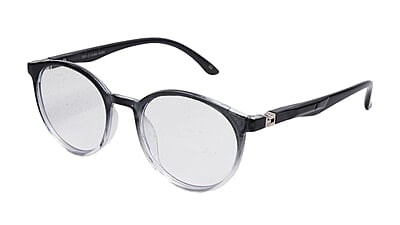 Soigné Unisex Medium Round Spectacle Frame.Black&Transparent Rim Soigné Unisex Medium Round Spectacle Frame.Black&Transparent Rim