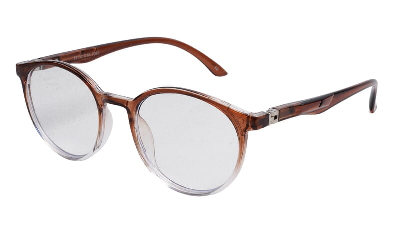 Soigné Unisex Medium Round Spectacle Frame.Brown&Transparent