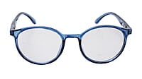 Soigné Unisex Medium Round Spectacle Frame.See Through Blue Rim
