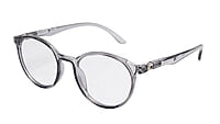 Soigné Unisex Medium Round Spectacle Frame.See Through Gray Rim
