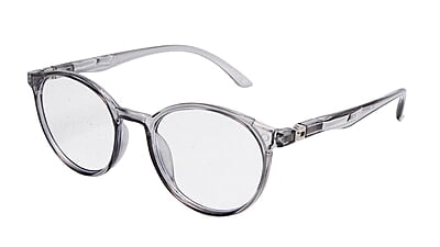 Soigné Unisex Medium Round Spectacle Frame.See Through Gray Rim Soigné Unisex Medium Round Spectacle Frame.See Through Gray Rim