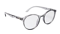 Soigné Unisex Medium Round Spectacle Frame.See Through Gray Rim