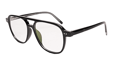 Soigné Unisex Large Square Spectacle Frame.Glossy Black Color Frame