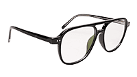 Soigné Unisex Large Square Spectacle Frame.Glossy Black Color Frame