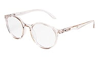 Soigné Unisex Medium Round Spectacle Frame.See Through Brown Rim