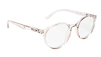 Soigné Unisex Medium Round Spectacle Frame.See Through Brown Rim