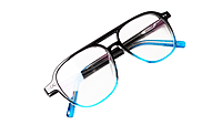 Soigné Unisex Large Square Spectacle Frame.Black&Blue Color