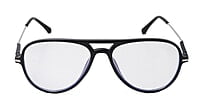 Soigné Unisex Aviator Spectacle Frame.Black&Silver-Large