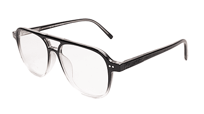 Soigné Unisex Large Square Spectacle Frame.Black&Transparent