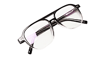 Soigné Unisex Large Square Spectacle Frame.Black&Transparent