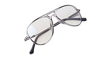 Soigné Unisex Aviator Spectacle Frame.See Through Gray&Silver-Large