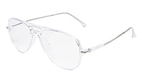 Soigné Unisex Aviator Spectacle Frame.Transparent&Silver-Large