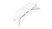 Soigné Unisex Aviator Spectacle Frame.Transparent&Silver-Large