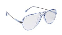 Soigné Unisex Aviator Spectacle Frame.See Through Blue&Silver-Large
