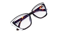 Soigné Female Large Cat Eye Spectacle Frame.Multicolor Frame