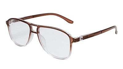 Soigné Unisex Aviator Spectacle Frame.Brown&Transparent-Large