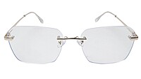 Soigné Unisex Large Rectangular Rimless Spectacle Frame.Goiden