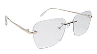 Soigné Unisex Large Rectangular Rimless Spectacle Frame.Goiden