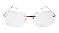 Soigné Unisex Large Rectangular Rimless Spectacle Frame.Rose Gold