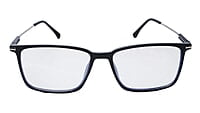 Soigné Unisex Rectangular Spectacle Frame.Black&Silver-Large