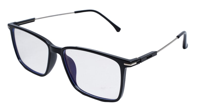 Soigné Unisex Rectangular Spectacle Frame.Black&Silver-Large