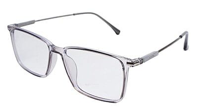 Soigné Unisex Rectangular Spectacle Frame.Light Gray&Silver-Large Soigné Unisex Rectangular Spectacle Frame.Light Gray&Silver-Large